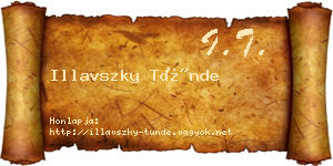 Illavszky Tünde névjegykártya